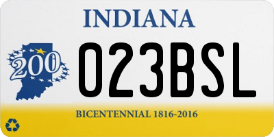 IN license plate 023BSL