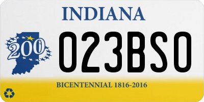 IN license plate 023BSO