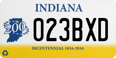 IN license plate 023BXD