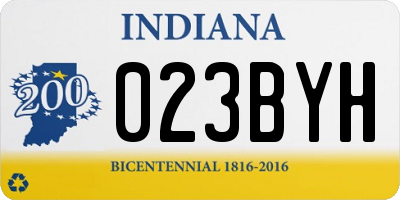 IN license plate 023BYH