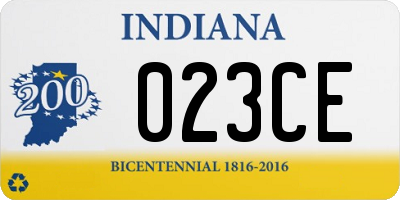 IN license plate 023CE