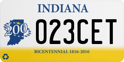 IN license plate 023CET