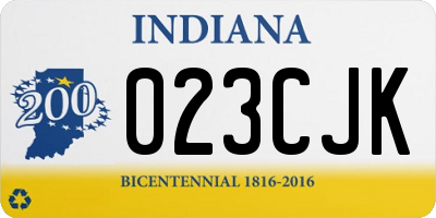 IN license plate 023CJK