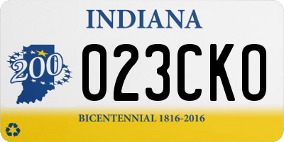 IN license plate 023CKO