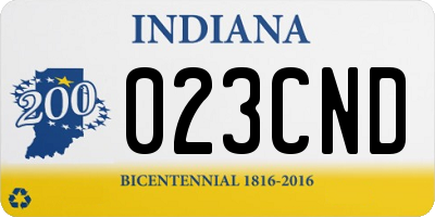 IN license plate 023CND