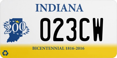 IN license plate 023CW