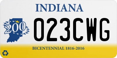 IN license plate 023CWG