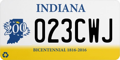 IN license plate 023CWJ