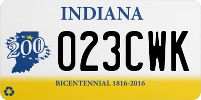 IN license plate 023CWK