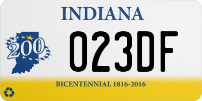 IN license plate 023DF