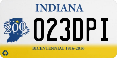 IN license plate 023DPI