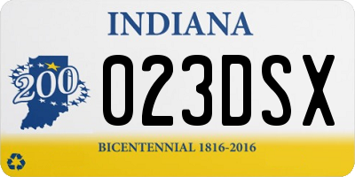 IN license plate 023DSX