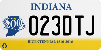 IN license plate 023DTJ