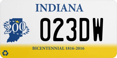 IN license plate 023DW