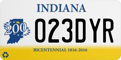 IN license plate 023DYR