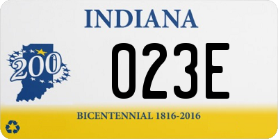 IN license plate 023E