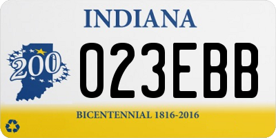 IN license plate 023EBB