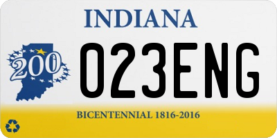 IN license plate 023ENG