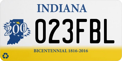 IN license plate 023FBL