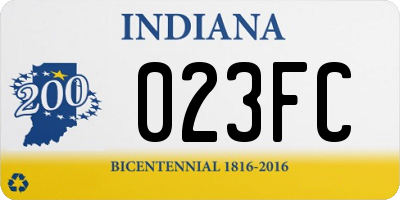 IN license plate 023FC