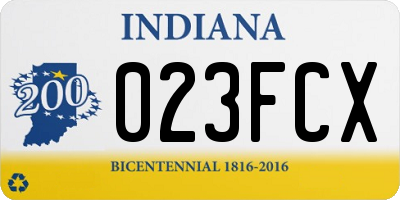 IN license plate 023FCX