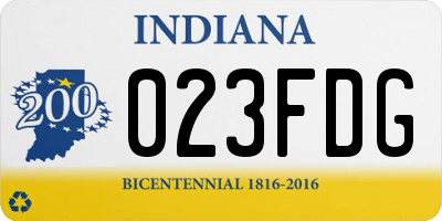 IN license plate 023FDG
