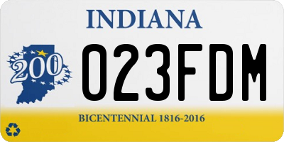 IN license plate 023FDM