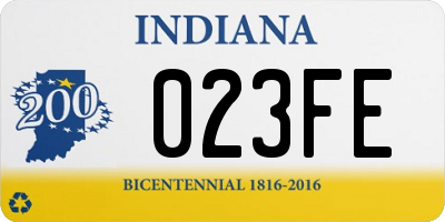 IN license plate 023FE