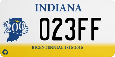 IN license plate 023FF