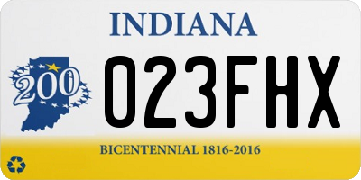 IN license plate 023FHX