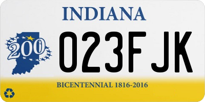 IN license plate 023FJK