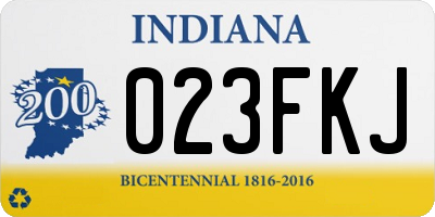 IN license plate 023FKJ