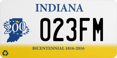 IN license plate 023FM