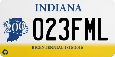 IN license plate 023FML