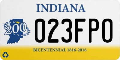 IN license plate 023FPO
