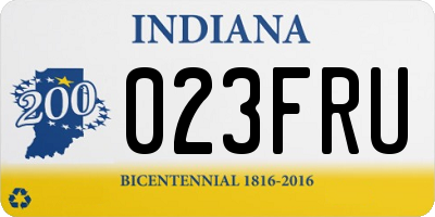 IN license plate 023FRU
