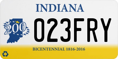 IN license plate 023FRY