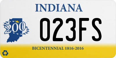 IN license plate 023FS