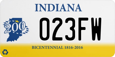 IN license plate 023FW