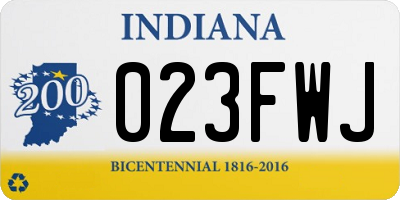 IN license plate 023FWJ