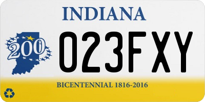 IN license plate 023FXY