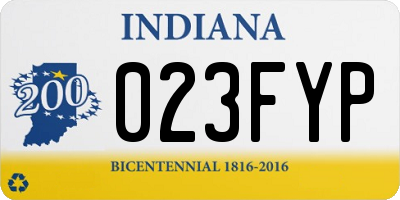 IN license plate 023FYP