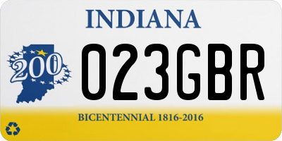 IN license plate 023GBR