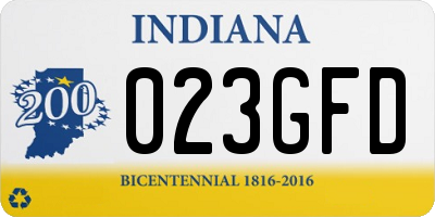 IN license plate 023GFD