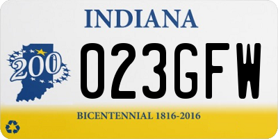 IN license plate 023GFW