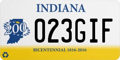 IN license plate 023GIF