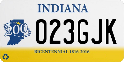 IN license plate 023GJK