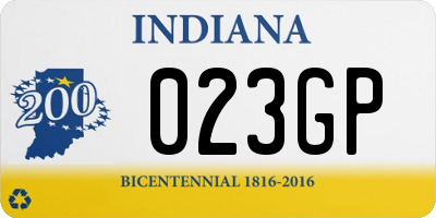 IN license plate 023GP