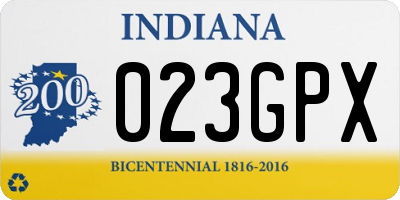 IN license plate 023GPX