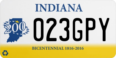 IN license plate 023GPY